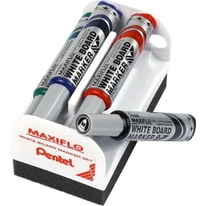 Pentel magnetisk visker Maxiflo, incl 4 penne, MWL5M-4
